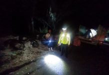 Alami Rem Blong, Truk Bermuatan 8 Ton Beras Nyungsep di Tanjakan Pengantin